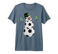 Soccer Balls Snowman Winter Sports T-Shirt - Fun Novelty Design for Adults