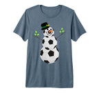 Soccer Balls Snowman Winter Sports T-Shirt - Fun Novelty Design for Adults