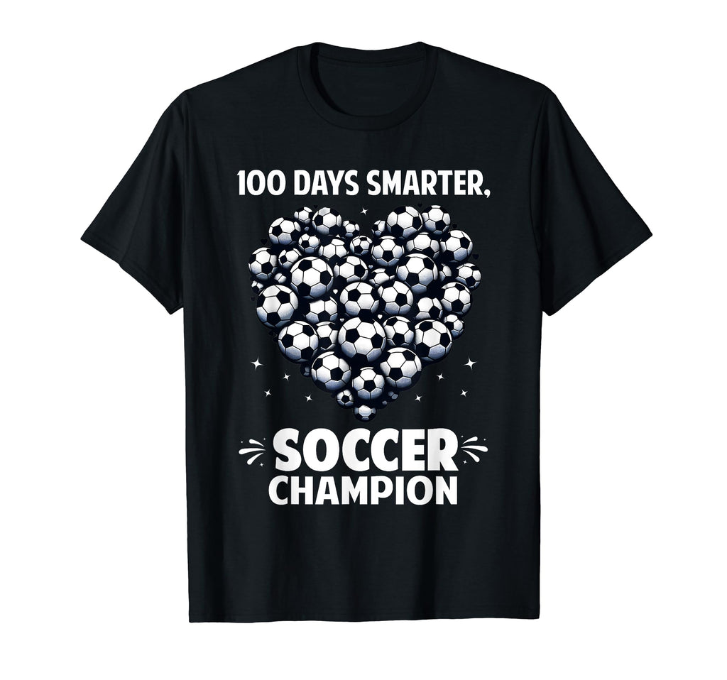 100 Days School Soccer Heart Love T-Shirt - Minimalist Print Men Women