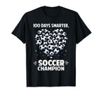 100 Days School Soccer Heart Love T-Shirt - Minimalist Print Men Women