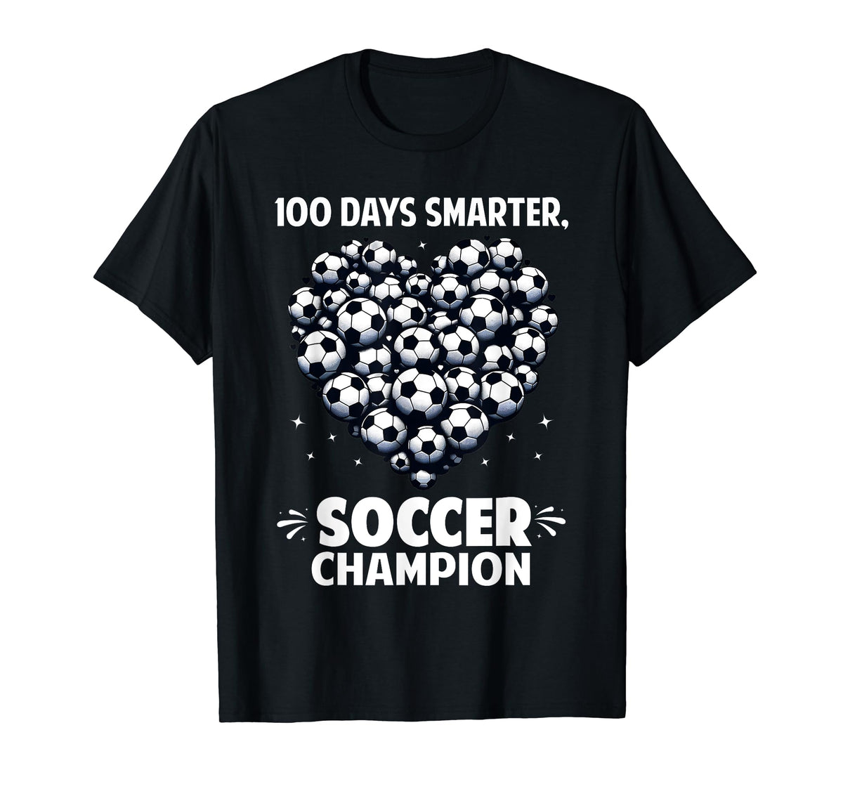 100 Days School Soccer Heart Love T-Shirt - Minimalist Print Men Women