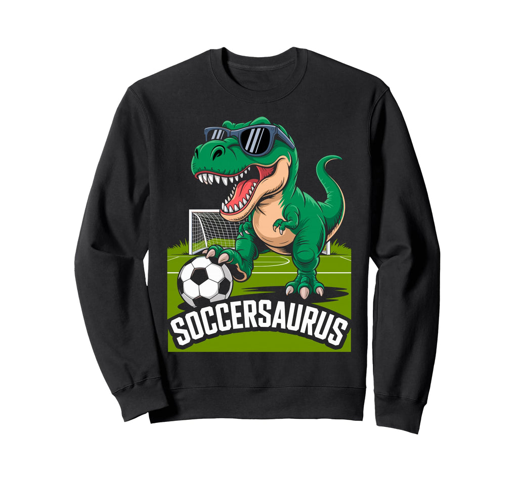 Soccersaurus Dinosaur T Rex Sweatshirt - Custom Art Print for Adults