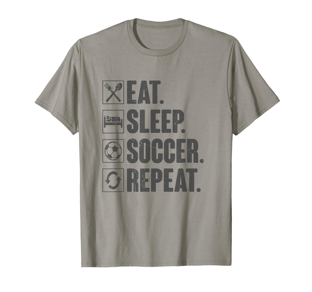 Eat Sleep Soccer Repeat Funny Soccer T-Shirt - Minimalist Print Men Women
