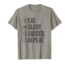 Eat Sleep Soccer Repeat Funny Soccer T-Shirt - Minimalist Print Men Women