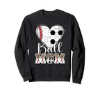 Ball Mom Heart Soccer Baseball Mom Sweatshirt - Aesthetic Graphic Unisex