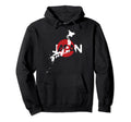 Japanese Map Flag Souvenir Distressed Hoodie - Graphic Print Men Women