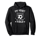 My Heart Is That Field Soccer Player Hoodie - Unique Graphic for Adults