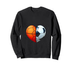Basketball Soccer Heart Sweatshirt - Aesthetic Graphic Men Women