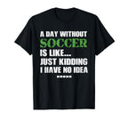 Day Without Soccer Ball Goalkeeper Coach T-Shirt - Trendy Graphic Unisex