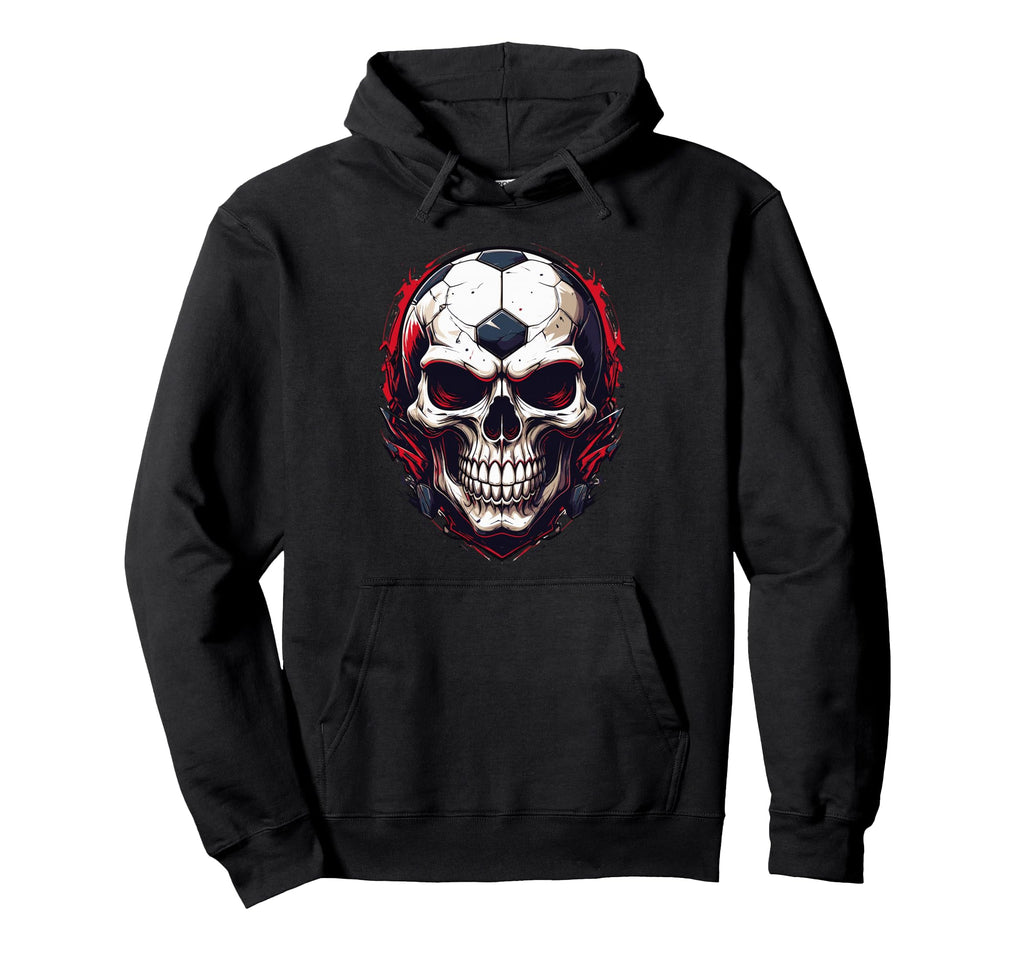 Football Skull Dark Soccer Vibes Hoodie - Novelty Apparel Men Women