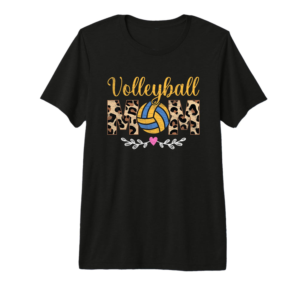 Volleyball Mom Leopard Mama Volley T-Shirt - Fun Novelty Design Men Women