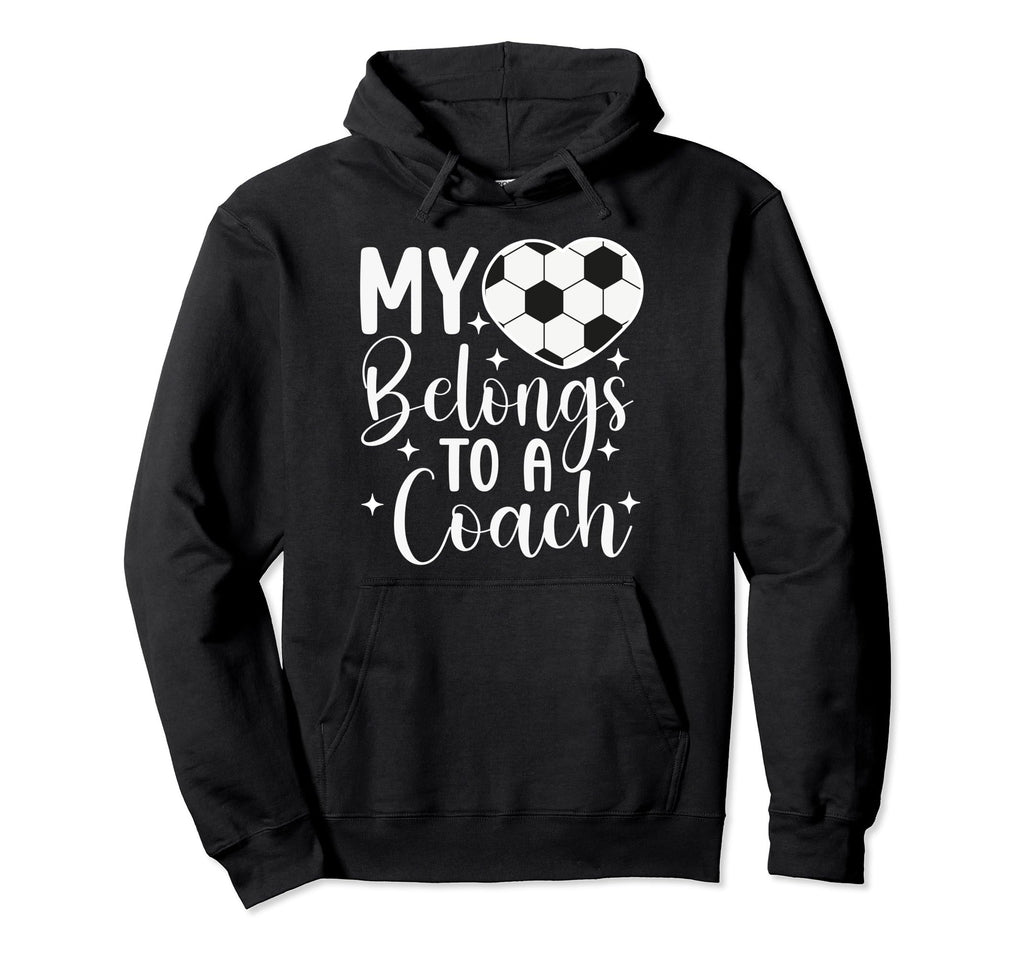 My Heart Belongs To Soccer Coach Wife Soccer Hoodie - Graphic Print Unisex