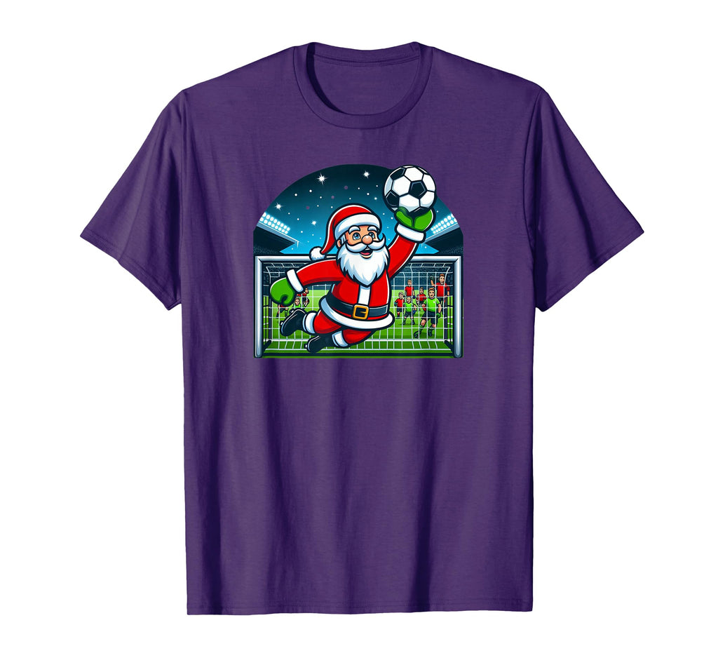 Goalkeeper Soccer Santa T-Shirt - Fun Novelty Design Unisex