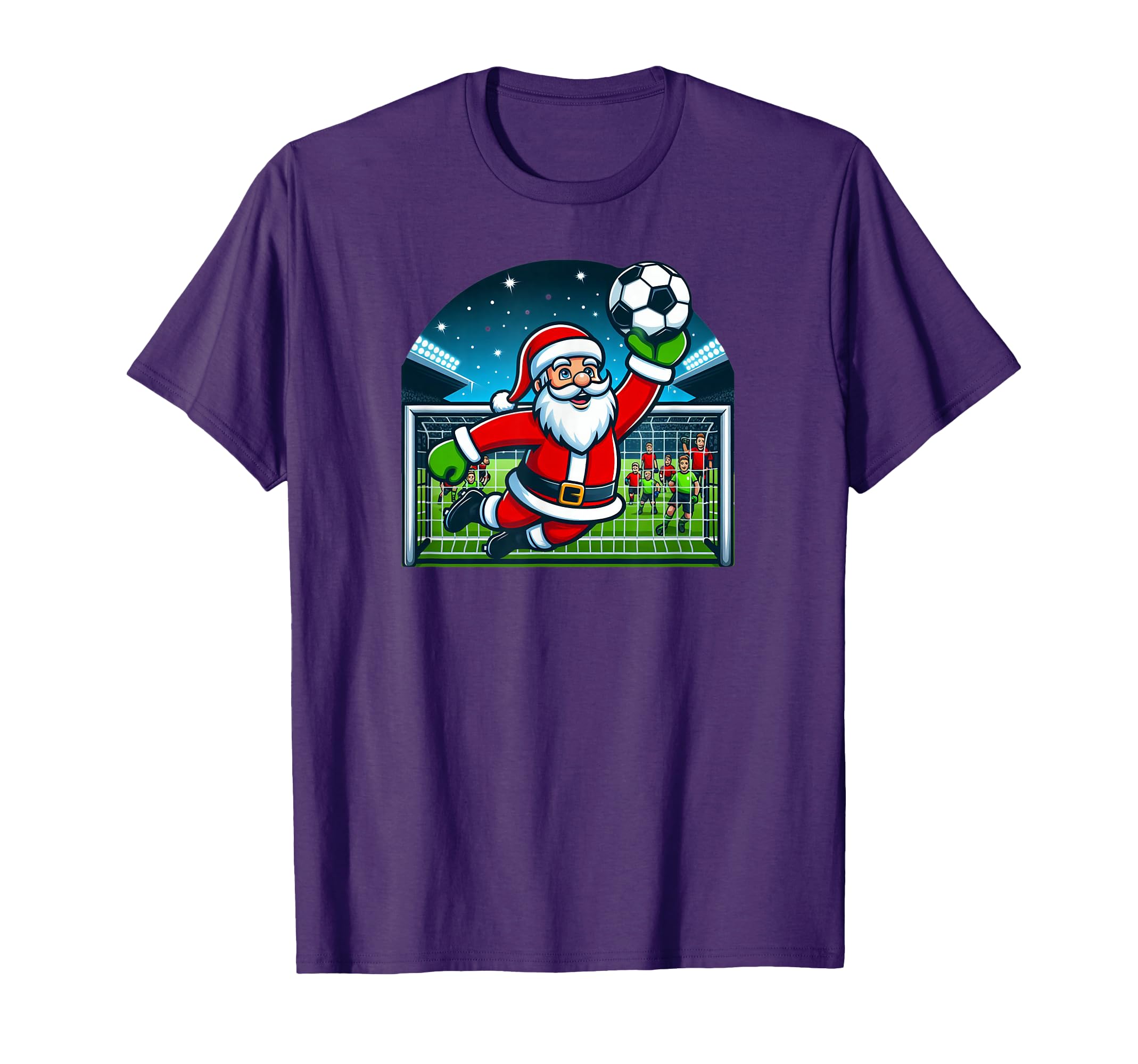 Goalkeeper Soccer Santa T-Shirt - Fun Novelty Design Unisex