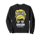 Proud Soccer Mom Mama Blond Messy Sweatshirt - Novelty Apparel for Adults