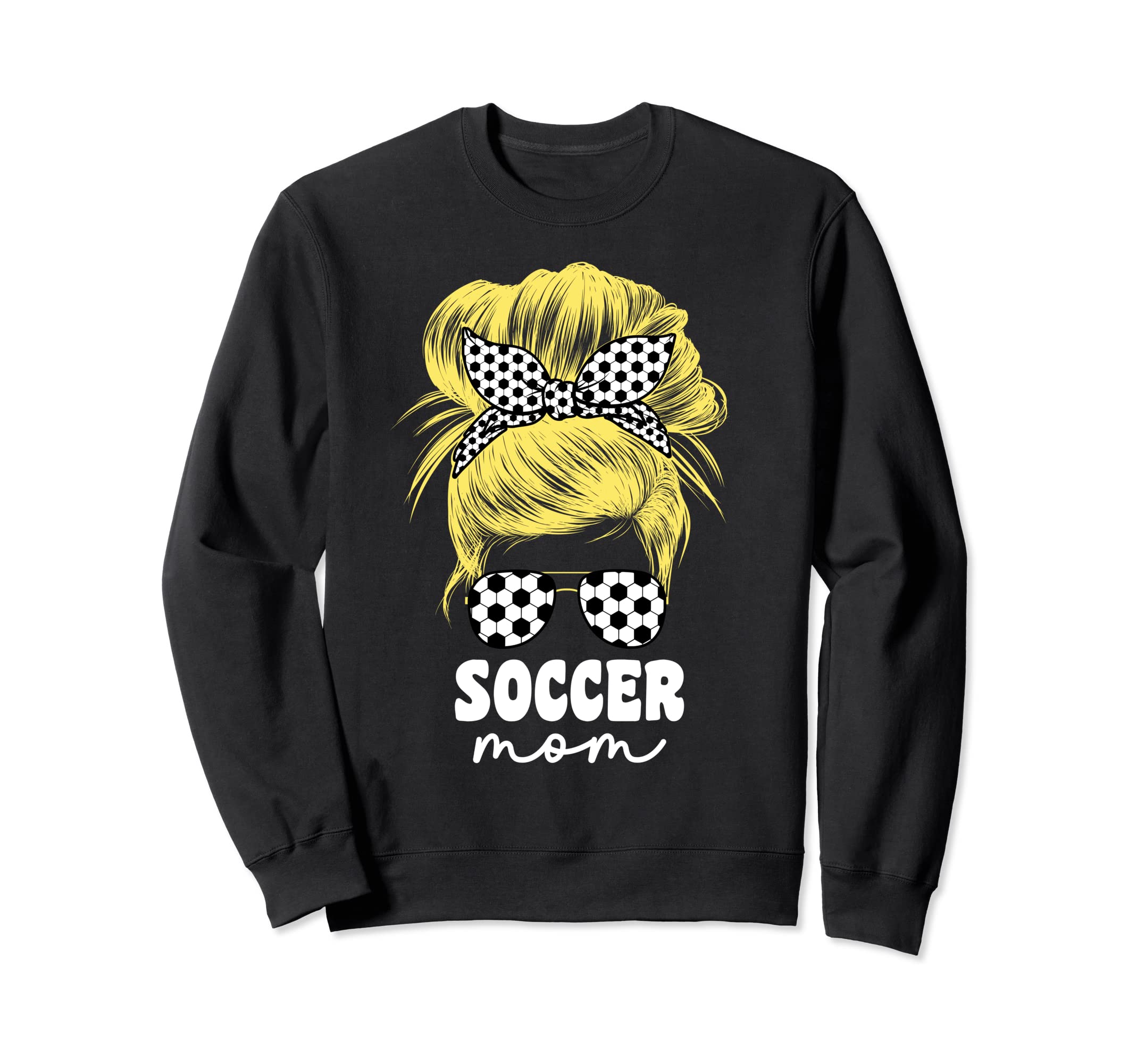 Proud Soccer Mom Mama Blond Messy Sweatshirt - Novelty Apparel for Adults