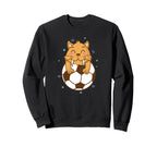 Saber Toothed Tiger Loves Soccer Sweatshirt - Streetwear Style for Adults