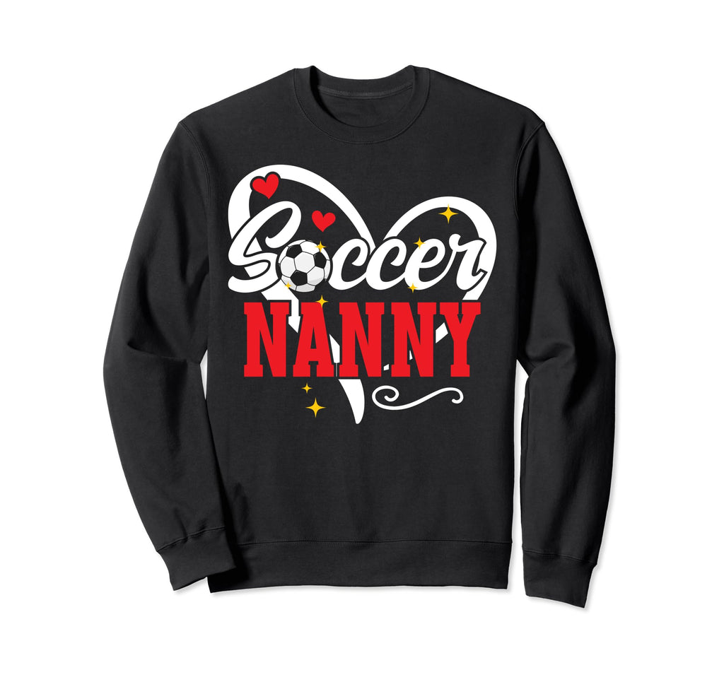 Soccer Nanny Heart Grandma Nanny Sweatshirt - Aesthetic Graphic for Adults