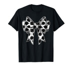 Soccer Ball Coquette Bow Game Day T-Shirt - Minimalist Print for Adults