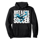 Soccer Teen Just Who Loves Soccer Hoodie - Minimalist Print Men Women