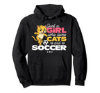 Just Who Loves Cats And Soccer Kitten Hoodie - Fun Novelty Design Unisex