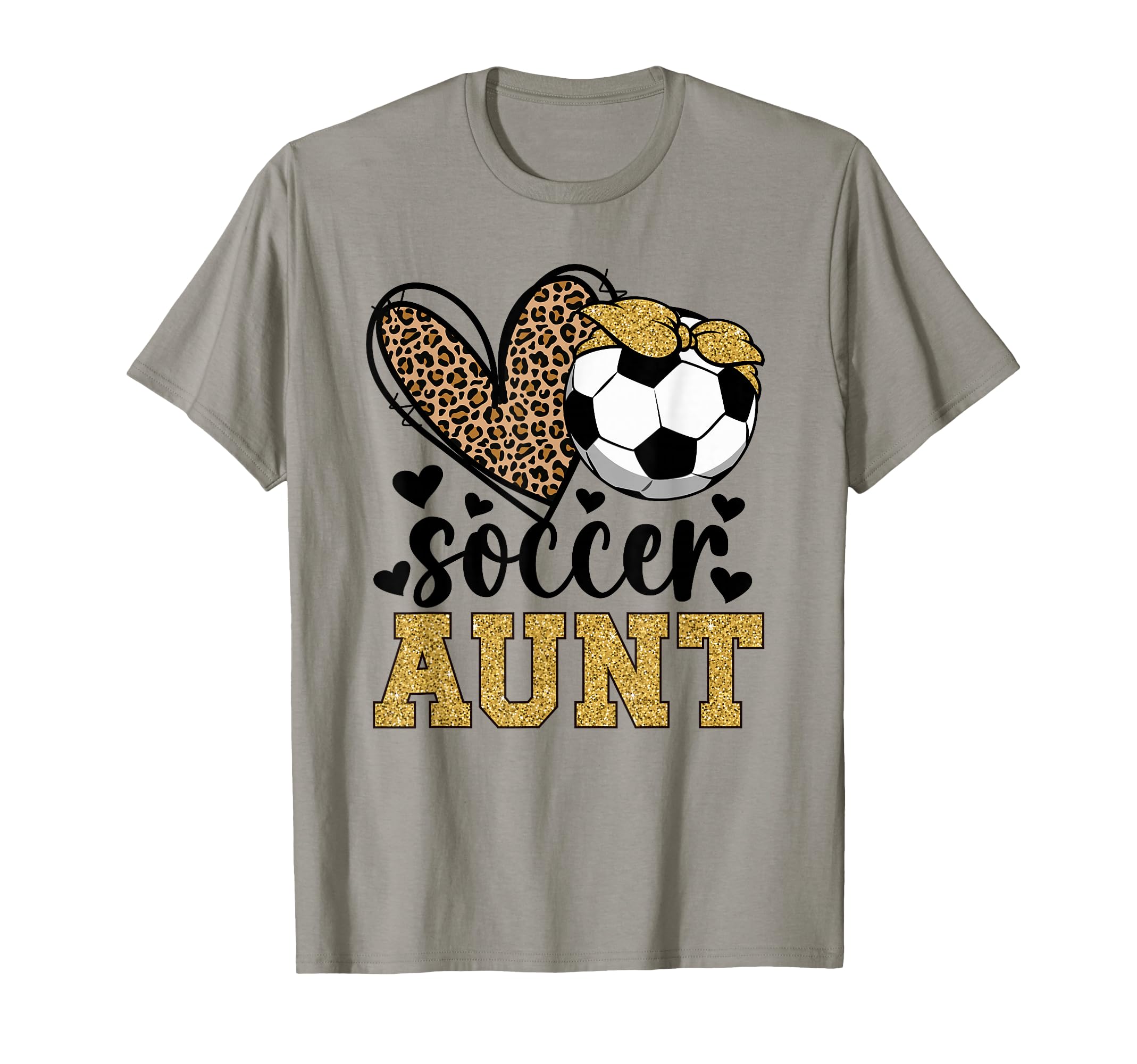 Soccer Aunt Heart Soccer Auntie T-Shirt - Minimalist Print for Adults
