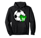 Womens Custom Soccer Mom 26 Heart Mom Mommy Hoodie - Graphic Print Unisex