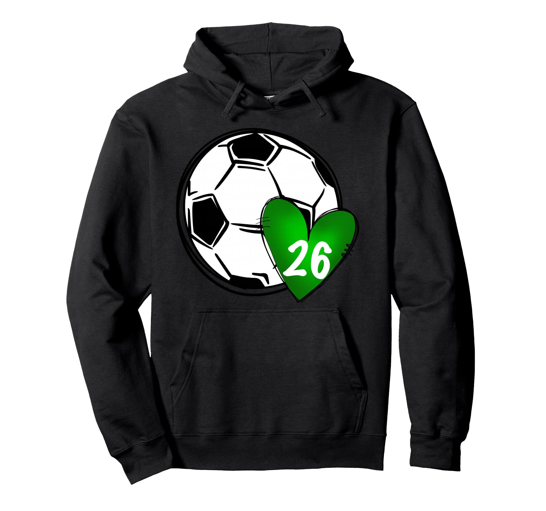 Womens Custom Soccer Mom 26 Heart Mom Mommy Hoodie - Graphic Print Unisex