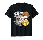 Mama Both Soccer Softball Mama T-Shirt - Minimalist Print for Adults