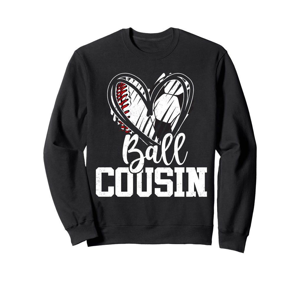 Ball Cousin Heart Baseball Soccer T-Shirt - Aesthetic Graphic for Adults