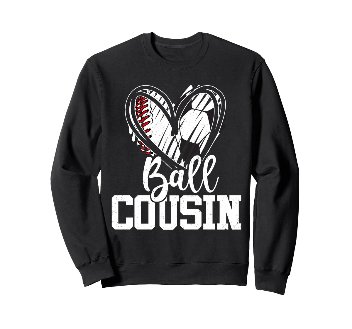 Ball Cousin Heart Baseball Soccer T-Shirt - Aesthetic Graphic for Adults