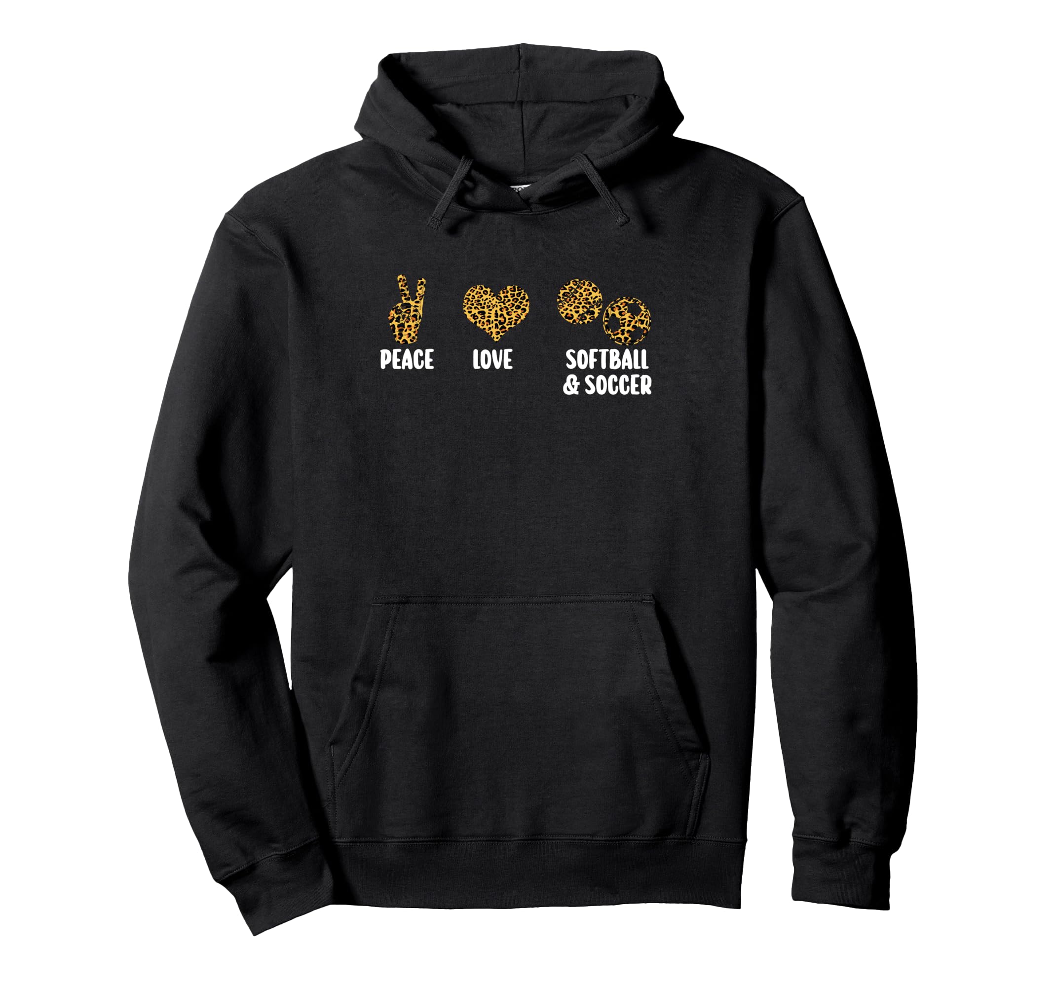 Peace Love Softball Soccer Softball Hoodie - Minimalist Print for Adults