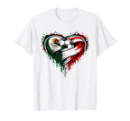 Mexico Soccer Ball Flag Love Paint T-Shirt - Trendy Graphic for Adults