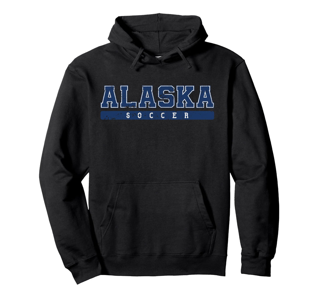 Alaska Soccer Blue Text Hoodie - Unique Graphic Men Women