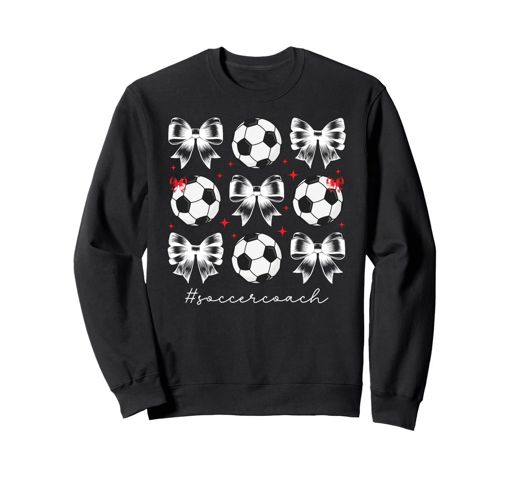 Soccer Coach Coquette Soccer Sweatshirt - Minimalist Print for Adults