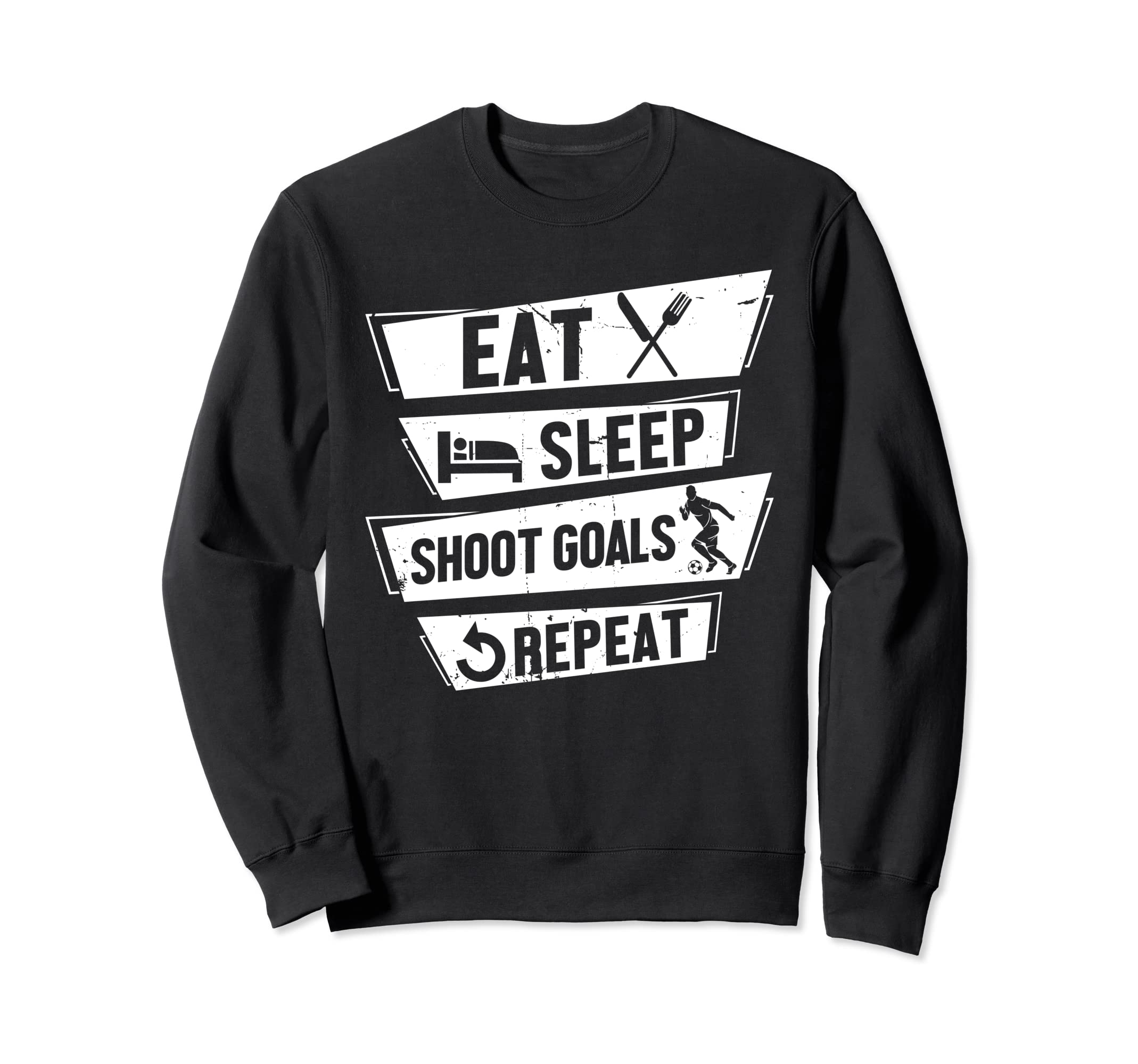 Soccer Player Striker Eat Sleep Sweatshirt - Novelty Apparel for Adults