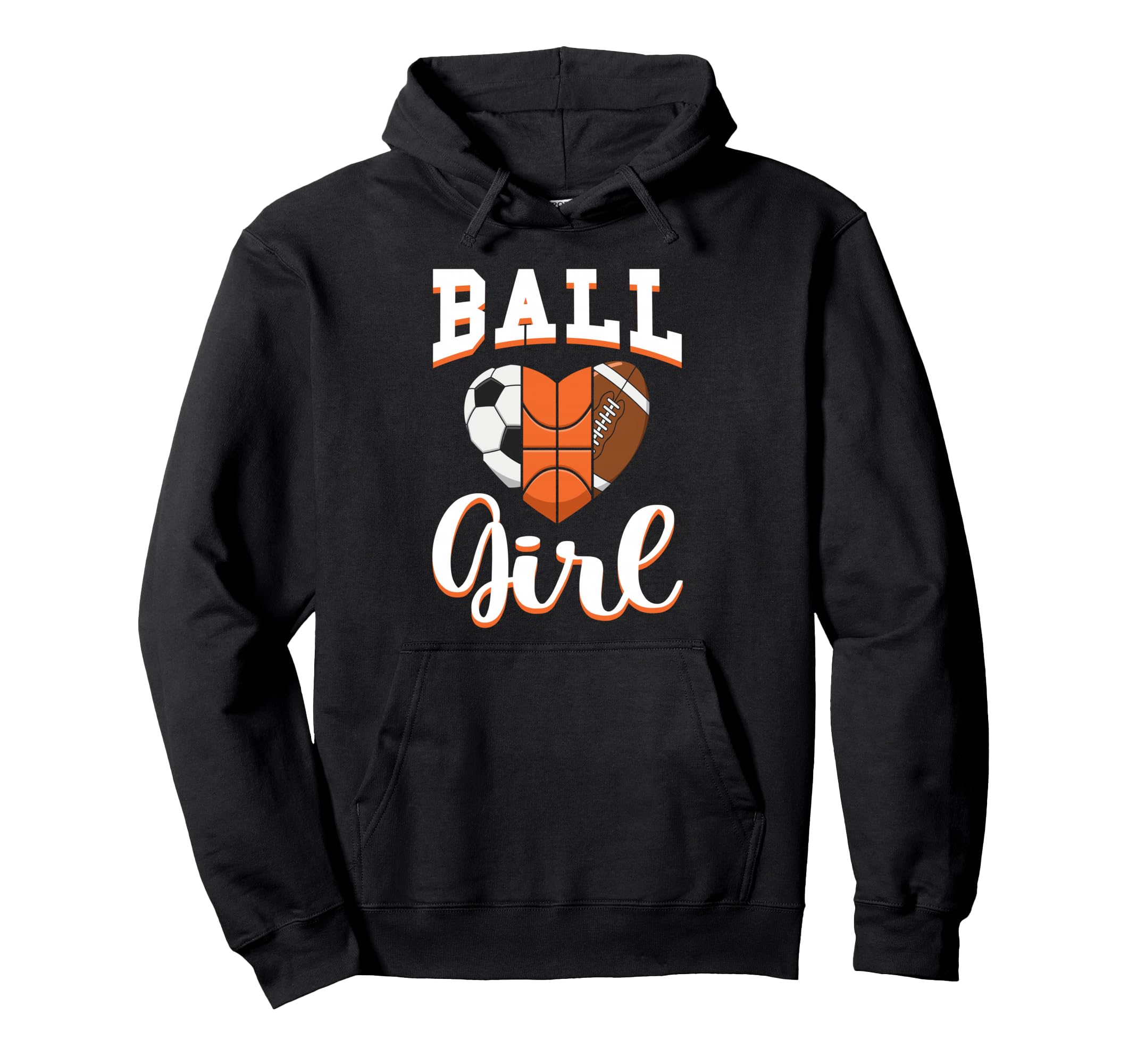 Ball Sports Heart Soccer Basketball Hoodie - Casual Everyday Wear Unisex
