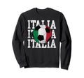Italia Flag Soccer Ball Italian Sweatshirt - Custom Art Print Men Women