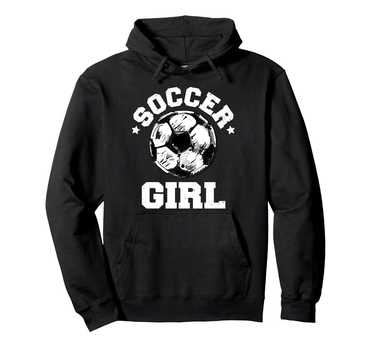 Soccer Funny Soccer Ball Distressed Soccer Hoodie - Graphic Print Unisex