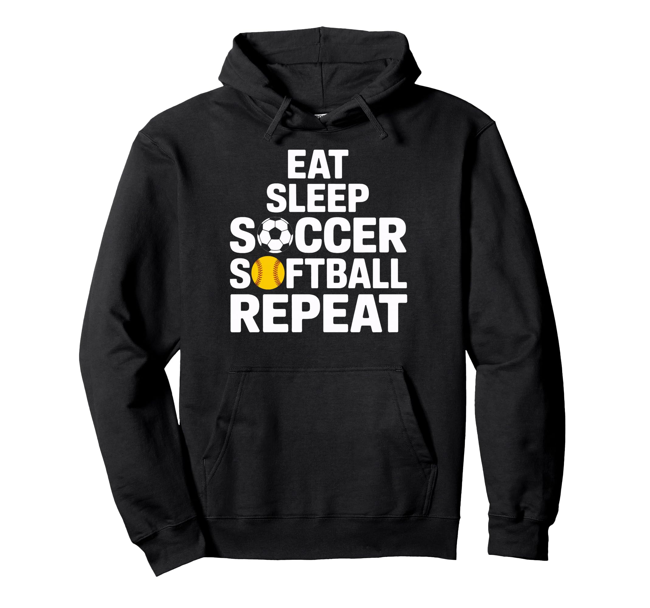 Soccer Softball Life Eat Sleep Repeat Hoodie - Aesthetic Graphic Men Women
