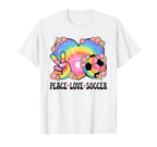Peace Love Soccer Lover 60S 70S Hippie T-Shirt - Novelty Apparel Unisex