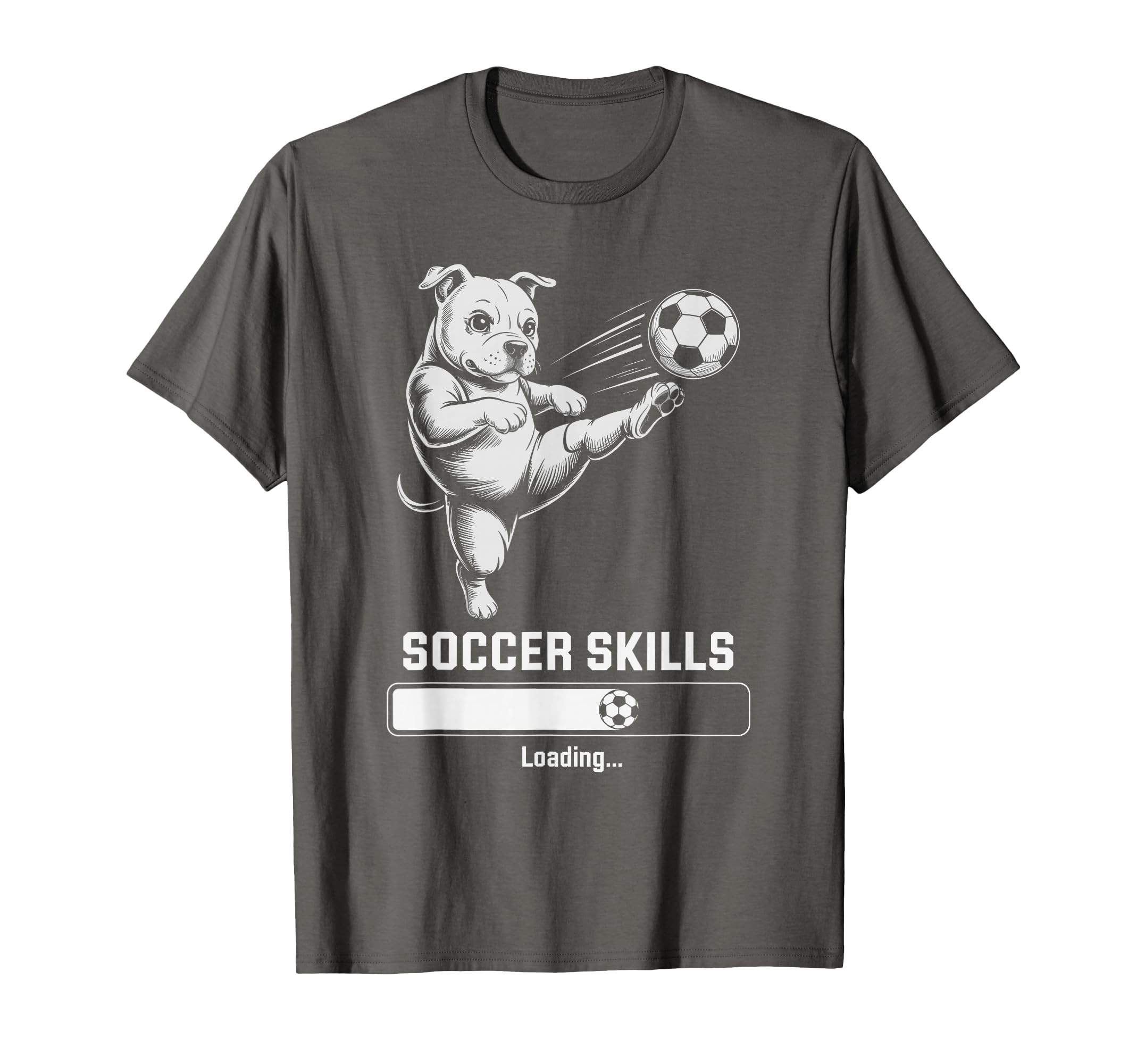 Kawaii Soccer Pug Skills Loading Dog T-Shirt - Minimalist Print Unisex