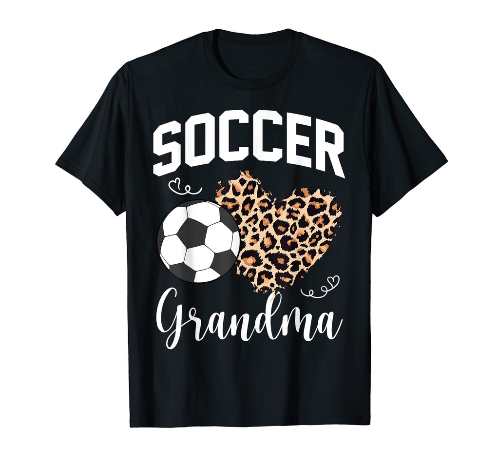 Soccer Grandma Heart Leopard Mom T-Shirt - Graphic Print for Adults