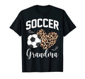 Soccer Grandma Heart Leopard Mom T-Shirt - Graphic Print for Adults