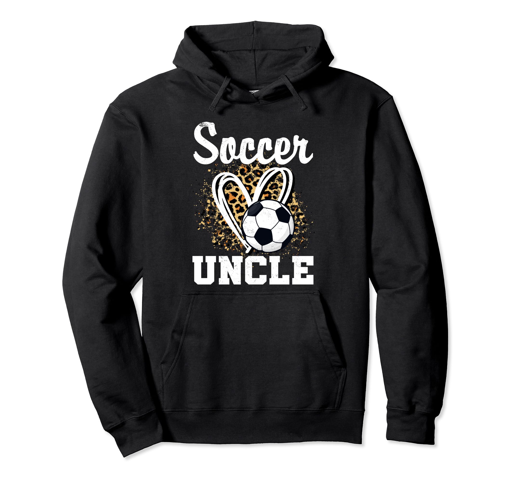 Soccer Uncle Leopard Heart Hoodie - Casual Everyday Wear for Adults