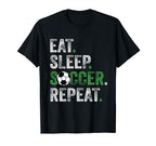 Eat Sleep Soccer Repeat Soccer T-Shirt - Casual Everyday Wear for Adults