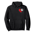 Soccer Heart Hoodie - Casual Everyday Wear Men Women