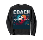 Soccer Coach Training Heart Sweatshirt - Fun Novelty Design for Adults