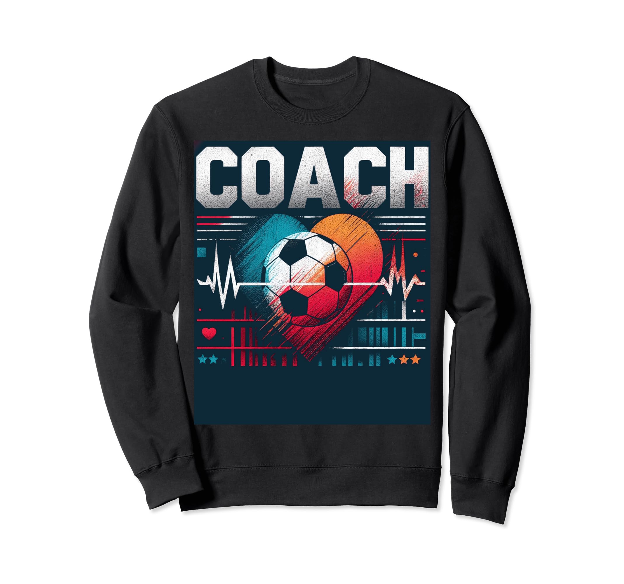 Soccer Coach Training Heart Sweatshirt - Fun Novelty Design for Adults