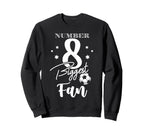 Number 8 Biggest Fan Soccer Player Sweatshirt - Aesthetic Graphic Unisex